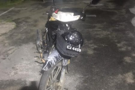 The motorcycle that was involved in the accident  