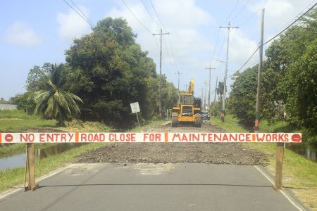 Construction works ongoing along Thomas Road (Orlando Charles photo)