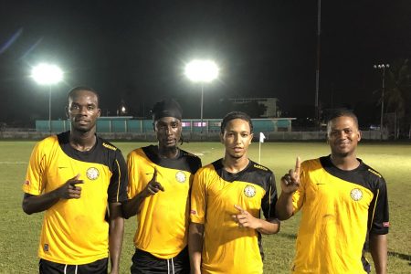 Western Tigers scorers from left, Daniel Wilson, Andrew Murray Jr, Seon Taylor, and Hubert Pedro
