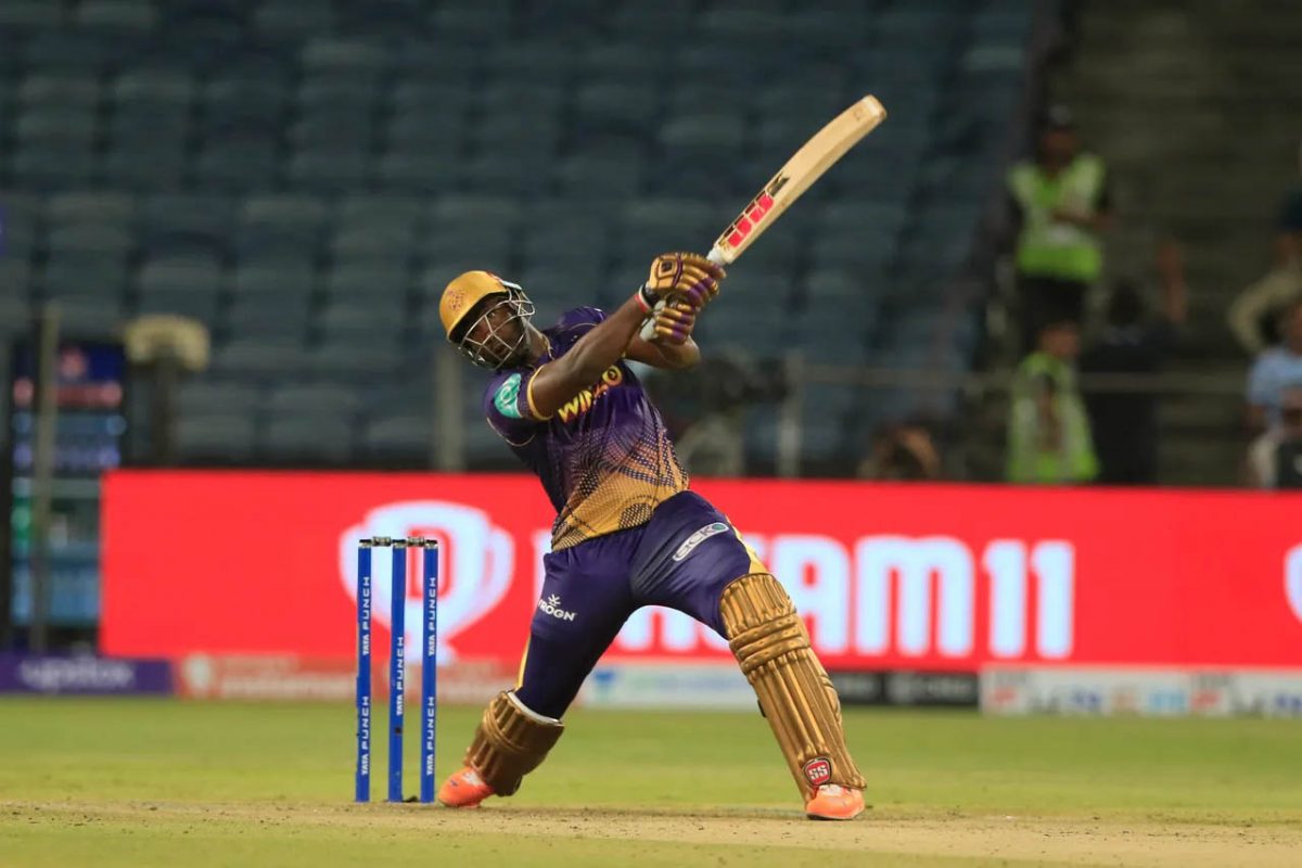  Andre Russell belted two fours and four sixes in a losing cause for the Kolkata Knight Riders. (Photo courtesy of the IPL).