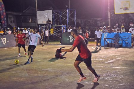 Flashback- Part of the earlier action in the Guinness ‘Greatest of the Streets’ Linden championship at the SilverCity Hard-court