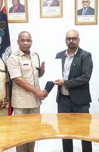 The MOA was signed by Deputy Commissioner ‘Administration’ (ag.), Calvin Brutus (left), and Executive Director of the EPA, Kemraj Parsram (right).