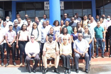 Those to be trained with the police officials and the trainer (Police photo)