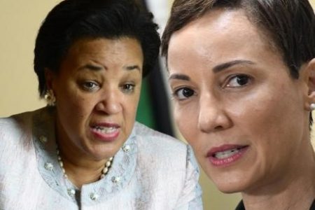 Patricia Scotland (left) and Kamina Johnson Smith