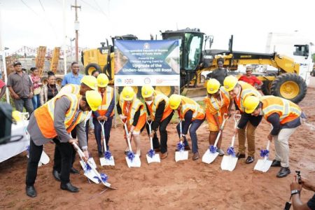 The sod turning for the road (Ministry of Finance photo)