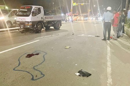 The scene of the accident on Mandela Avenue last night

