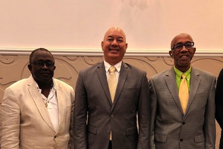 Caribbean RADO Executive Committee [L-R Dr Karen Pilgrim (Guyana), Ephraim Penn (British Virgin Islands), Chairman - Patrick Werleman (Aruba), Vice Chairman - Dr Adrian Lorde (Barbados), Rheeza Grant (Trinidad & Tobago).
