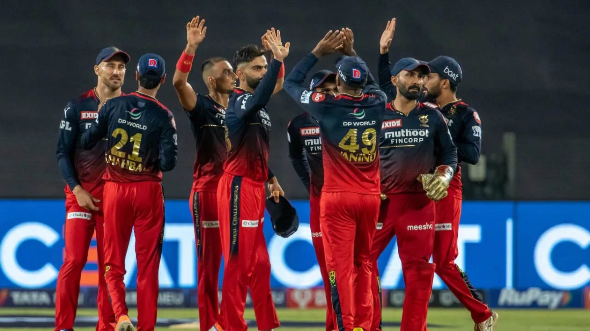 The Royal Challengers Bangalore (RCB) players celebrate their 13-run defeat of Chennai Super Kings yesterday in the TATA Indian Premier League (IPL) at the Maharashtra Cricket Association Stadium in Pune.