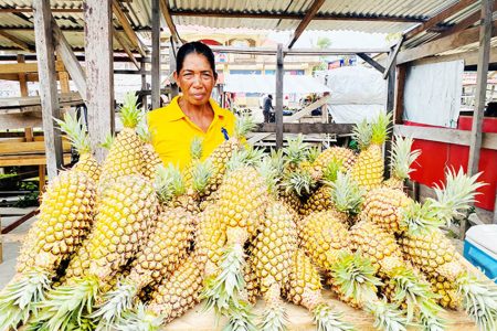Thelma Williams and her pineapple stall
