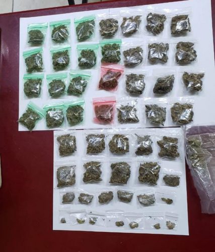 The bags of marijuana that were found at the shop