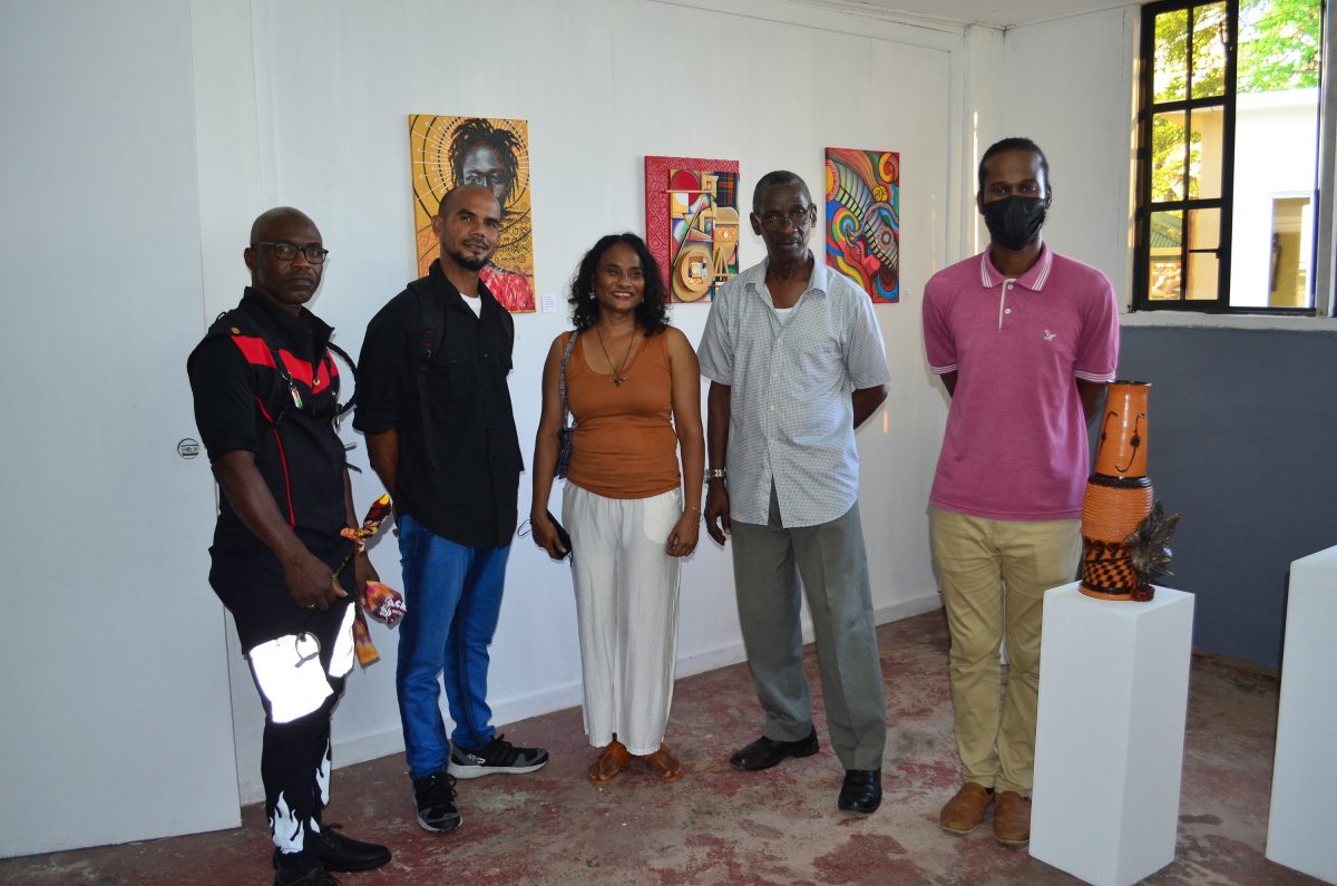 Some of the artists who were present at the exhibition on Friday