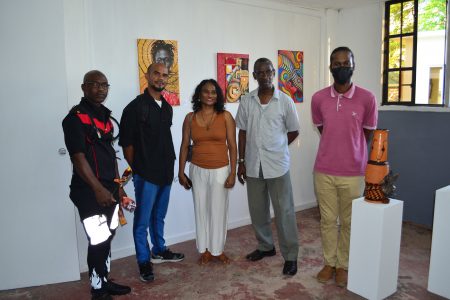 Some of the artists who were present at the exhibition on Friday