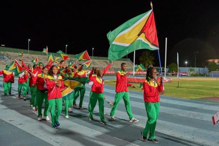 Decorated long and triple jumper, Chantoba Bright, was Guyana’s flag bearer during Wednesday night’s opening ceremony of the Caribbean Games 
