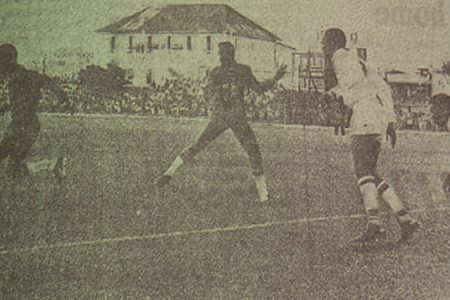 Scenes from the Guyana and Suriname clash at the GCC ground, Bourda, in the 1971 CONCACAF Championship