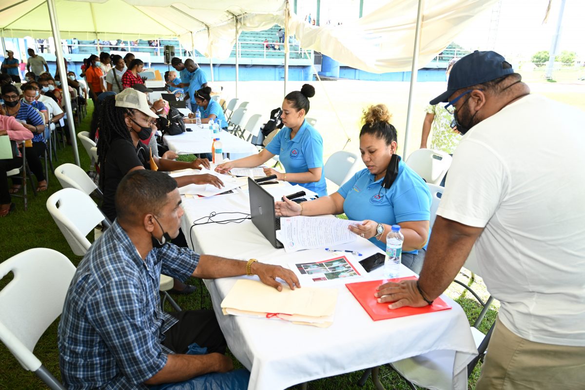 Applicants registering for the programme (Central Housing and Planning Authority photo) 