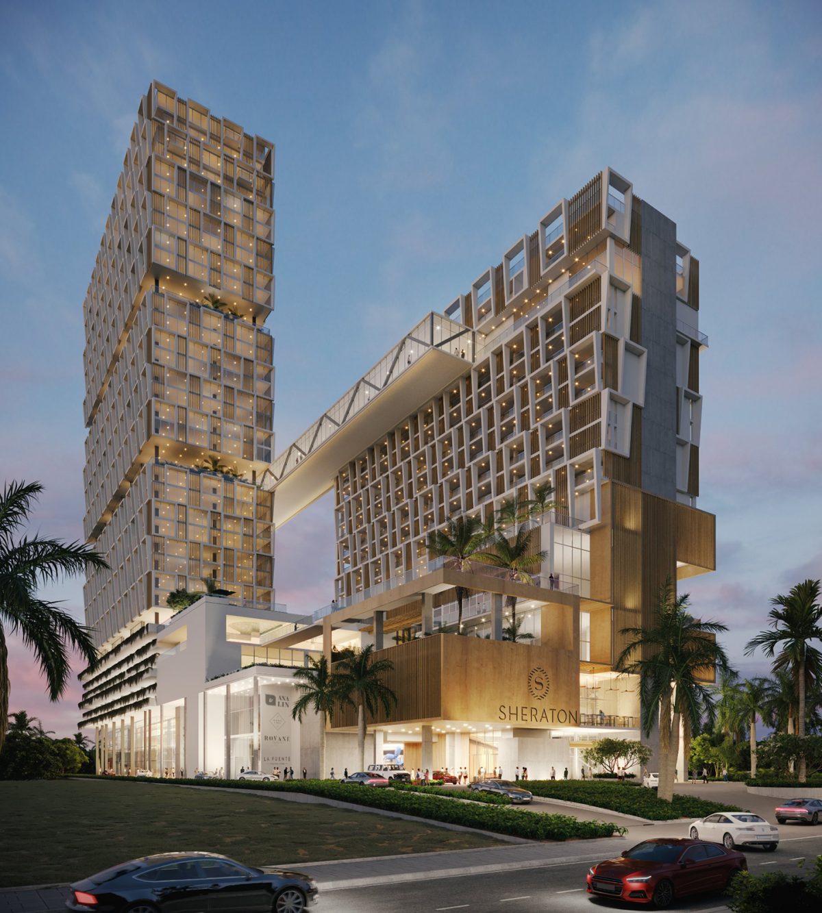 An artist’s impression of the Sheraton Hotel and Residences to be constructed 