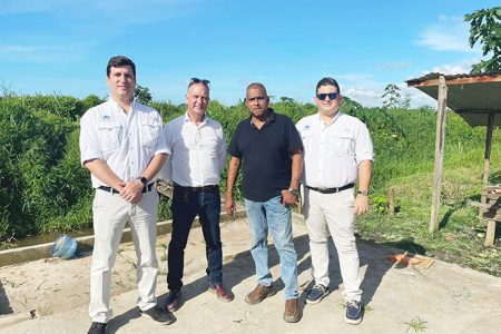 Directors Simon Shaw (second from left) and Sheik Rahman (second from right) along with business associates from Grupo Calesa
