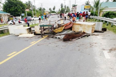 The blocked East Coast public road