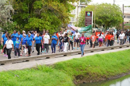 The Green Walk 2022 was organised by the Environmental Protection Agency under the theme ‘ Celebrating Only One earth as One Guyana ‘. It moved from the Umana Yana to the National Park. (Office of the President photo)
