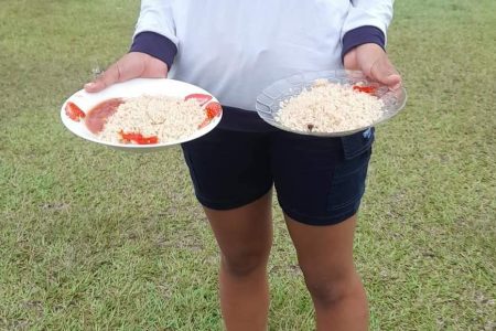 The plates of food that were given to students on Saturday (Photo taken from John Adams’ Facebook page)
