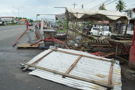 Destroyed stands at Mon Repos 