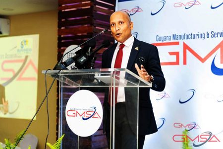 GMSA President Rafeek Khan addressing the gathering (GMSA Photo)