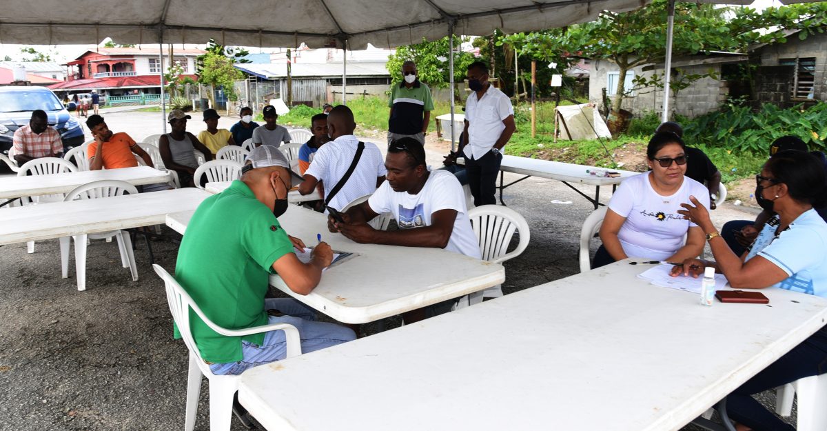 Prospective candidates being interviewed by Banks DIH officials at Patentia  last weekend.  (Banks DIH photo)
