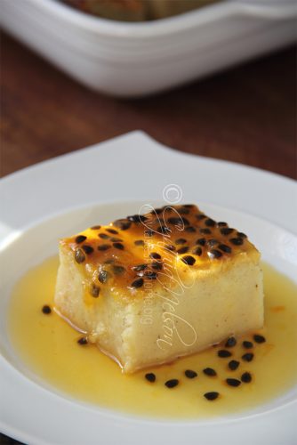 Breadfruit Pudding with Passion Fruit Sauce (Photo by Cynthia Nelson)