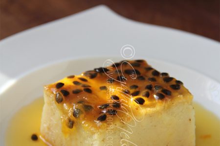 Breadfruit Pudding with Passion Fruit Sauce (Photo by Cynthia Nelson)