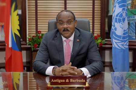 Antigua and Barbuda's Prime Minister Gaston Browne poses for photo in this undated handout picture distributed to Reuters on January 25, 2022. Government of Antigua and Barbuda/Handout via REUTERS