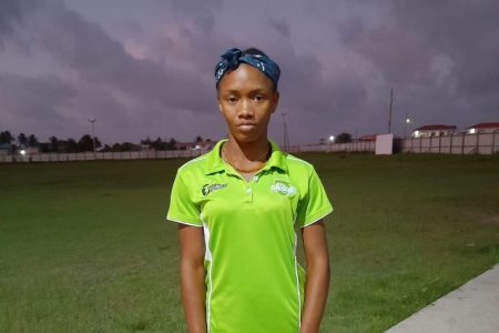 Realeanna Grimmond scored her first half century for Guyana under-19 girls cricket team.