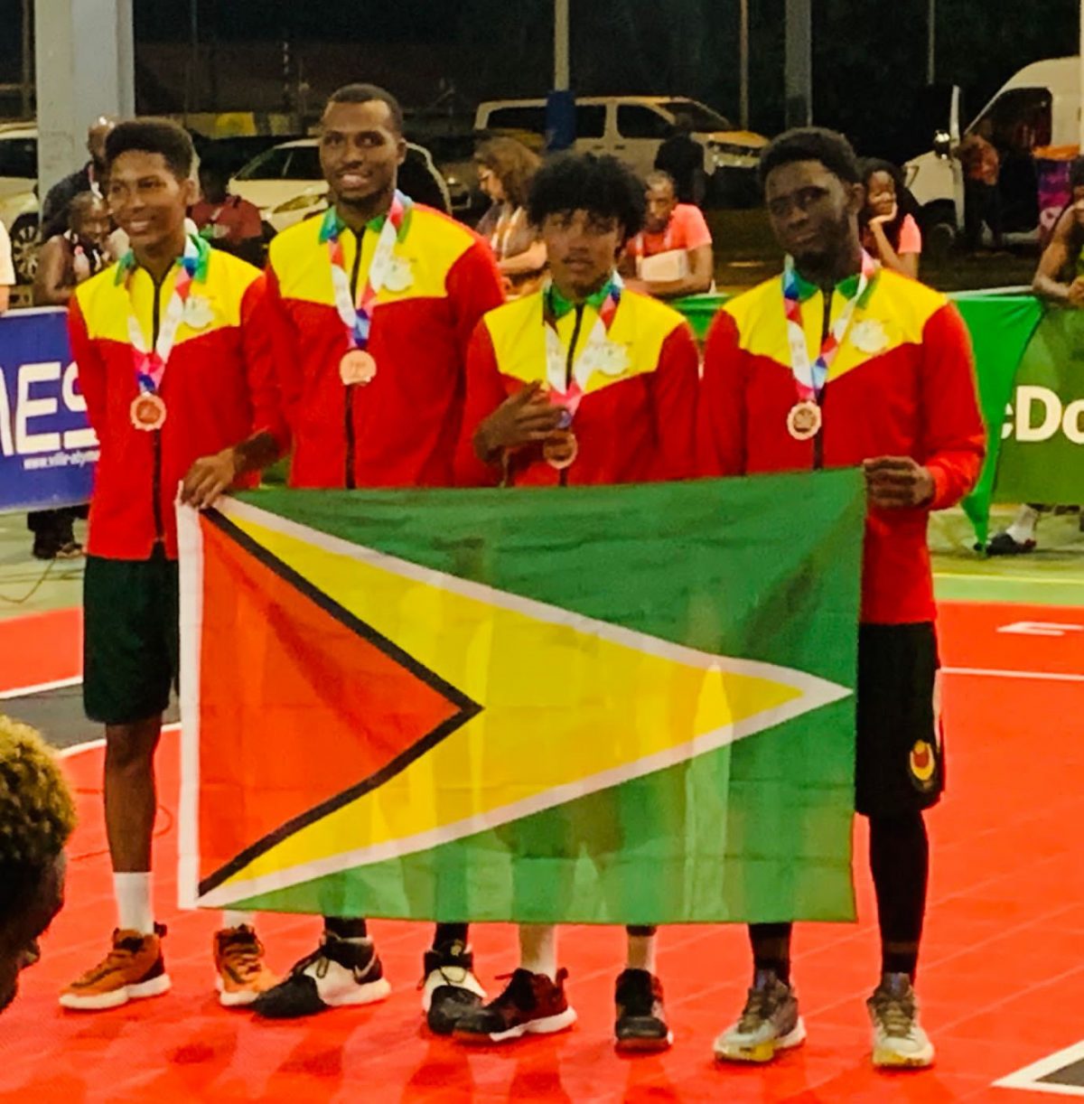 Some members of Team Guyana with their medals