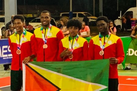 Some members of Team Guyana with their medals