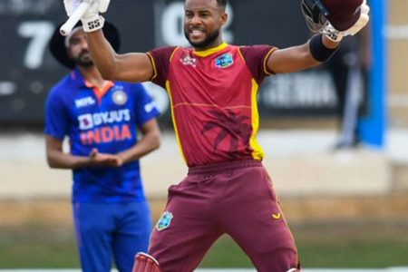 IN VAIN! Opening batsman Shai Hope uncorked his third ODI ton this year but his effort went in vain as the West Indies slumped to a two-wicket defeat to go 0-2 down in the three-match series.