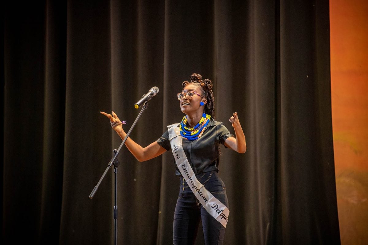 Ackila performs her talent piece during the pageant
