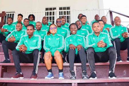 The officials who formed the participating class for the FIFA Member Association training course conducted by the GFF Refereeing Department