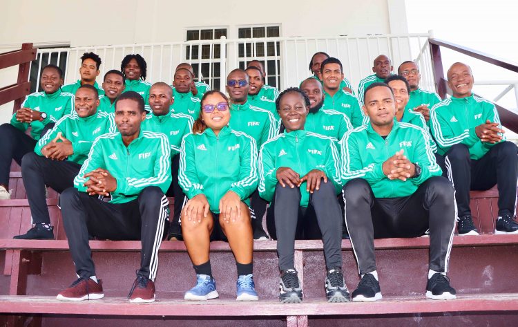 The officials who formed the participating class for the FIFA Member Association training course conducted by the GFF Refereeing Department