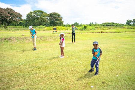 Some of the participants at the recently concluded Lusignan
Golf Club summer camp
