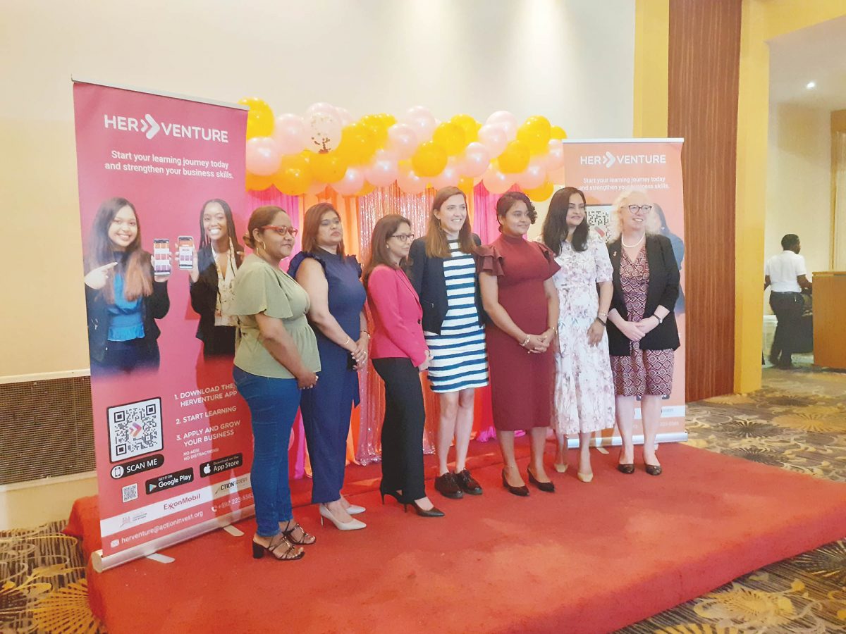 Minister of Human Services and Social Security, Dr Vindhya Persaud (second from right) with others at the launch. 