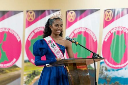 Andrea King was on Sunday night crowned Miss World Guyana 2022. King, who is a Project Manager at GTT, represented Region 4 (Demerara-Mahaica) and won various segments of the pageant, including talent, head-to-head challenge, and the multimedia challenge, as well as the people’s choice award. 
