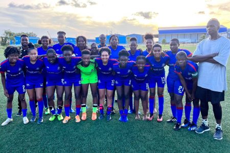 The victorious Guyana Police Force women’s team