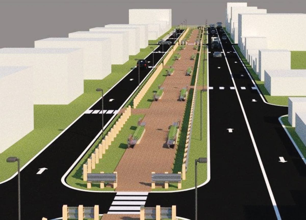 An artist’s impression of what the upgraded Independence Boulevard will look like upon completion of the project (Ministry of Public Works image) 
