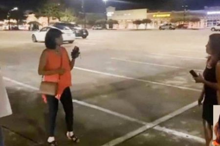 Texas woman (right) shouted at four Indian women in a viral video. (Inset: Esmeralda Upton) - (AP)
