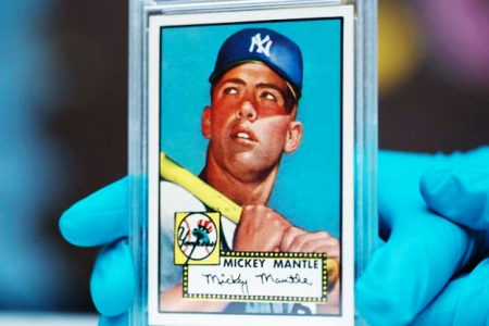 The 1952 Topps Mickey Mantle card #311 ASSOCIATED PRESS 