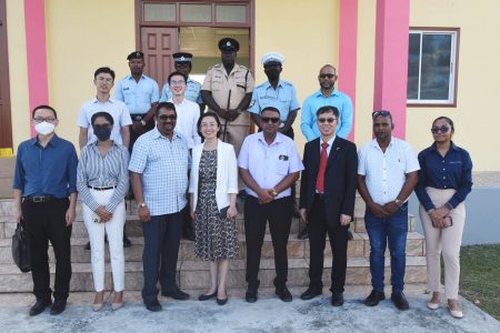 In this photo China’s Ambassador to Guyana Guo Haiyan is fourth from left in front row. Region Six Chairman David Armogan is third from left in front row.
