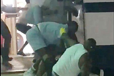 A screen grab of the altercation between reigning Grenada world javelin champion Anderson Peters and crew members of the Harbour Master in Grenada on Wednesday.