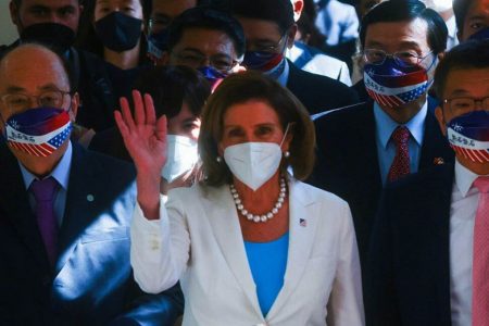 U.S. House of Representatives Speaker Nancy Pelosi visits the parliament in Taipei, Taiwan August 3, 2022. REUTERS/Ann Wang