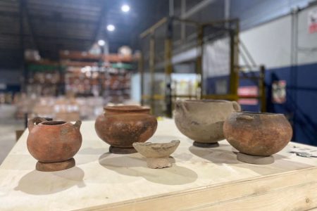 Vessels are pictured as part of 343 pre-Hispanic-era archaeological pieces repatriated from the Netherlands to Panama in response to a drive in the Central American country to protect its cultural heritage, in Panama City, Panama, in this handout obtained by Reuters on August 30, 2022. Panama Foreign Ministry/Handout via REUTERS 
