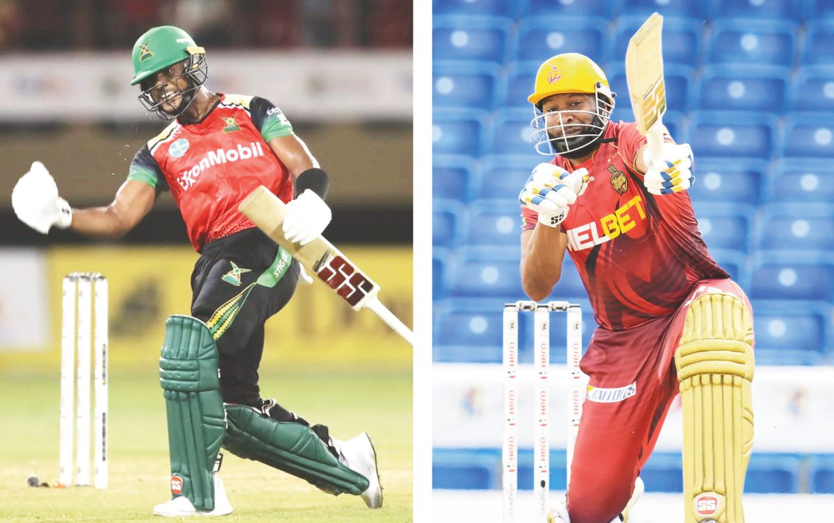 Guyana’s Amazon Warriors and the Trinbago Knight Riders (TKR) clash tonight from 7pm in the Caribbean Premier League and Amazon Warriors’ Shai Hope, left, and TKR’s Kieron Pollard will be expected to play key roles in their respective team’s quest for victory