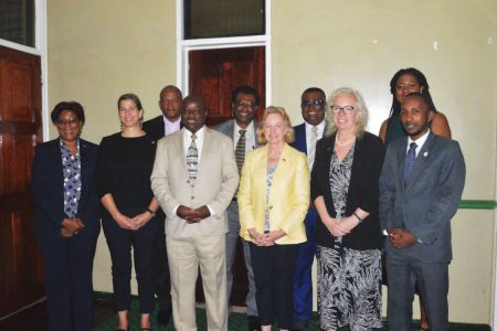 Members of the APNU+AFC and Diplomatic delegations following the meeting (PNCR photo)